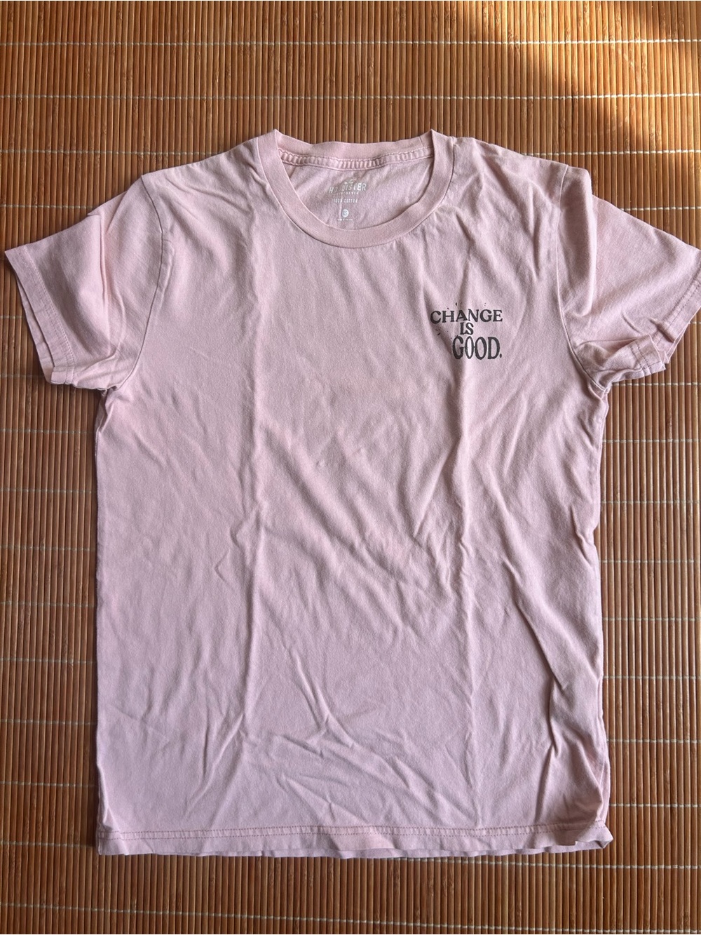 Hollister Light Pink "Change Is Good." Graphic Tee
